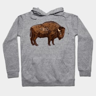 American Bison Distressed Buffalo Funny American Bison Hoodie